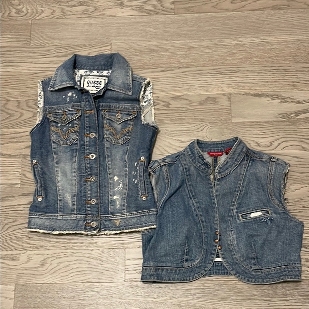 Guess Jeans. Denim Vest Bundle. XS and Large
